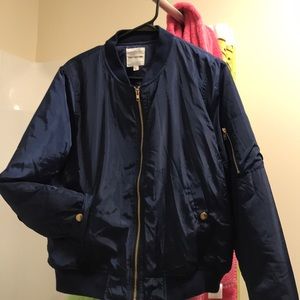 Navy Blue Bomber Jacket
